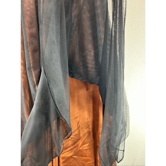 Adrianna Papell Tulle Maxi Skirt Copper Black Evening Goth Formal Size 8 - Picture 5 of 15